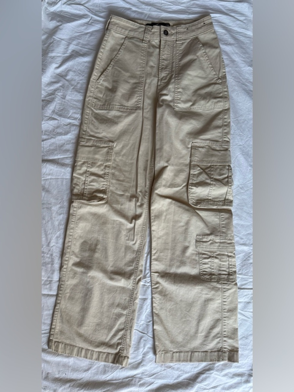 Hollister Khaki Tan Low Rise Baggy Cargo Pants Size 24 - Picture 2 of 10